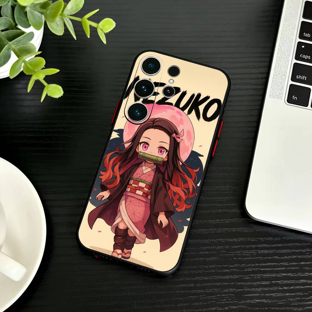 Nezuko L-Kamado Phone Case For Samsung S26,S25,S24,S23,S22,S30,S21,Ultra,Plus,FE 5G Black Soft Cover