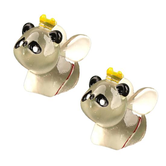 2Pcs Mini Bee Shaped Animals, Glow in The Dark Resin Animals Figures, Small Miniature Animals, Cute Tiny Animals Figurines for Fairy C