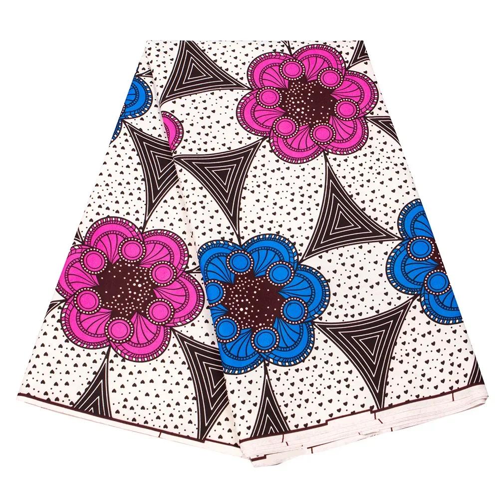 Africká voskovaná látka s potiskem Ankara Polyester Batik Patchwork Materiál Živá Barevná Látka pro DIY Šití Řemesla Šití Šatů