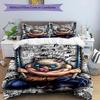 Set cuvertură de pilota 3 buc (1 * Husă de pilota + 2 * Față de pernă, Fără Miez), Set de așternut cu imprimeu Demon Slayer, Decor pentru dormitor, Pentru toate anotimpurile, Cadou de ziua de naștere