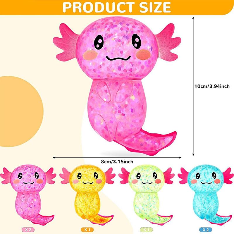 Giocattolo Axolotl Antistress Decompressione Glitterato Carino Zucchero di Malto Spremibile Giocattolo Fidget Per Adulti Bambini Regalo Festa di Compleanno