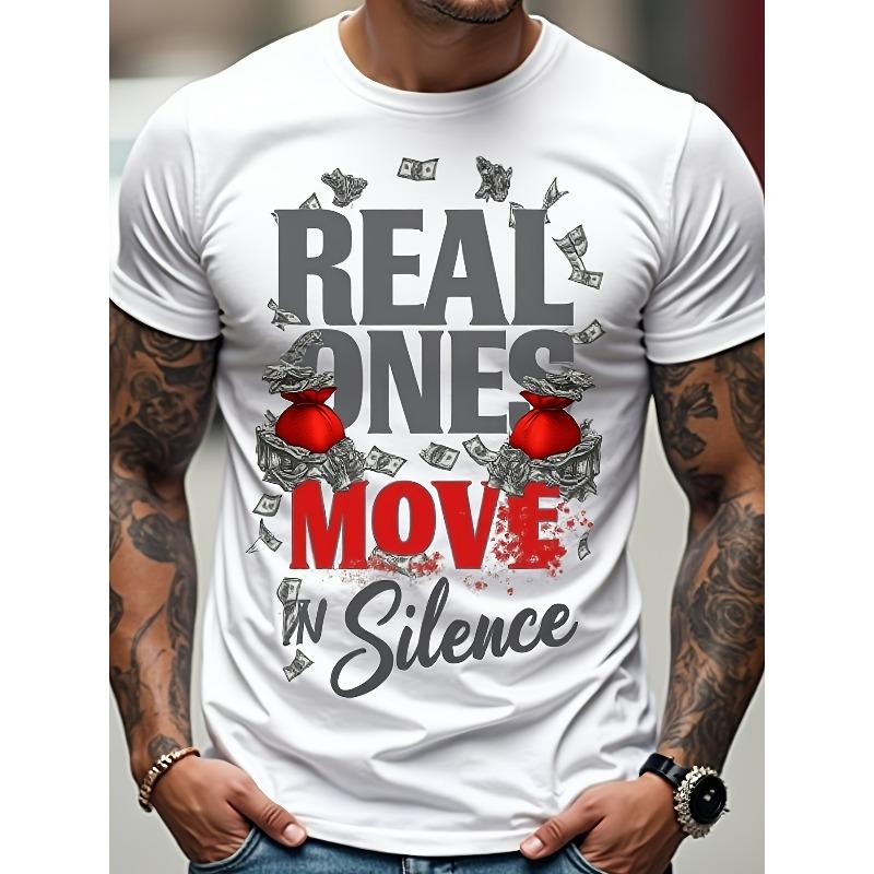 

European sizes Real Onese In Silence T-Shirt | Money Graphic Tee, Motivational Slogan, Cash Flow Apparel, Hustle Culture Fashion ４XL білий