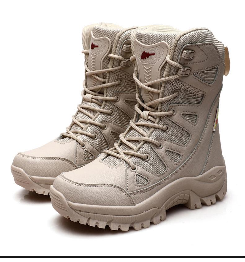 High Top Velvet Thickened Hiking Snow Boots New Large Size Wear-resistant Comfortable Military Boots Combat Boots