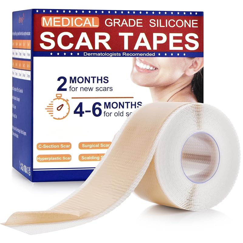 Silicone Scar Tape for C-Section Recovery Medical Grade Silicone Scar Sheets for Surgical Scars Hyperplastic Tummy Tuck Keloid 1.6  x 59 1.6  x 59