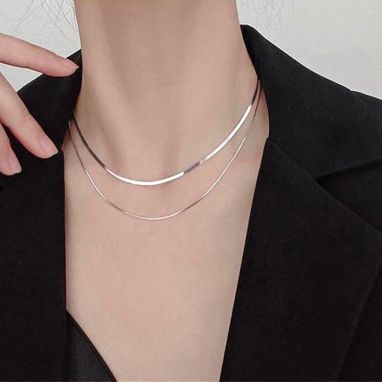 

Женское ожерелье, двухслойное многослойное украшение, ювелирные изделия в стиле хип-хоп, цепочка-колье со змеей, ожерелье для