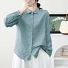 Stylish Sunflower Double Layer Gauze Long Sleeve Women's Shirt - Spring 2026 Cotton Casual Cardigan Top