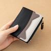 Women’s Short Wallet PU Leather Bifold Wallet Contrast Color Card Holder Zipper Coin Purse Small Clutch Wallet with ID Window Multi Card Slots