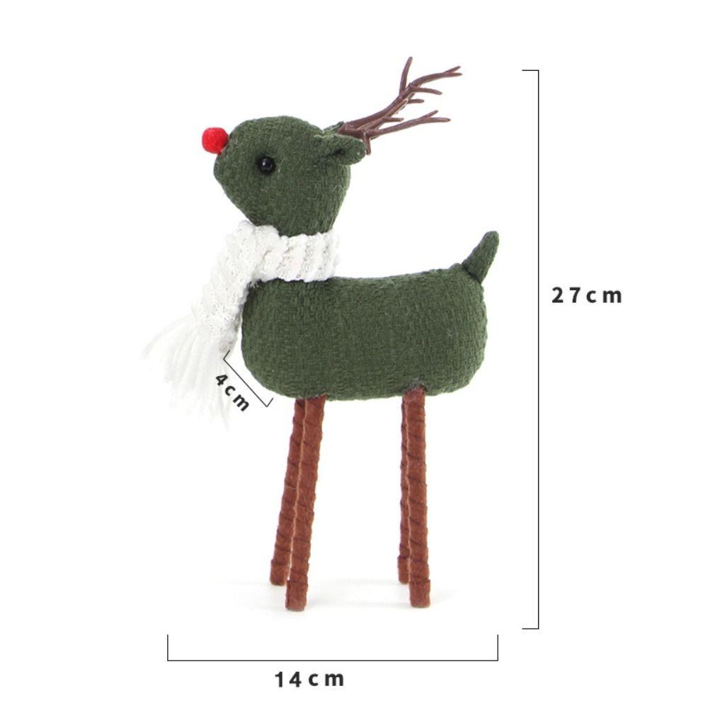 Kawaii Standing Christmas Elk Decor Mini Retro Elk Decoration Christmas Elk Figurine  Children