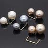 3/6/8PCS Double Head Pin Safety Pins Adjustable Collar Clip Brooches Pearl Brooch  Scarf Fastening