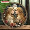 Vintage Goddess of Inspiration Round Aluminum Wall Art 8x8 Inch Floral Celestial Metal Decor 2D Flat Hanging Medallion