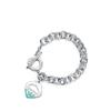 Classic Enamel Heart Bracelet for Women with Clasp Heart Pendant