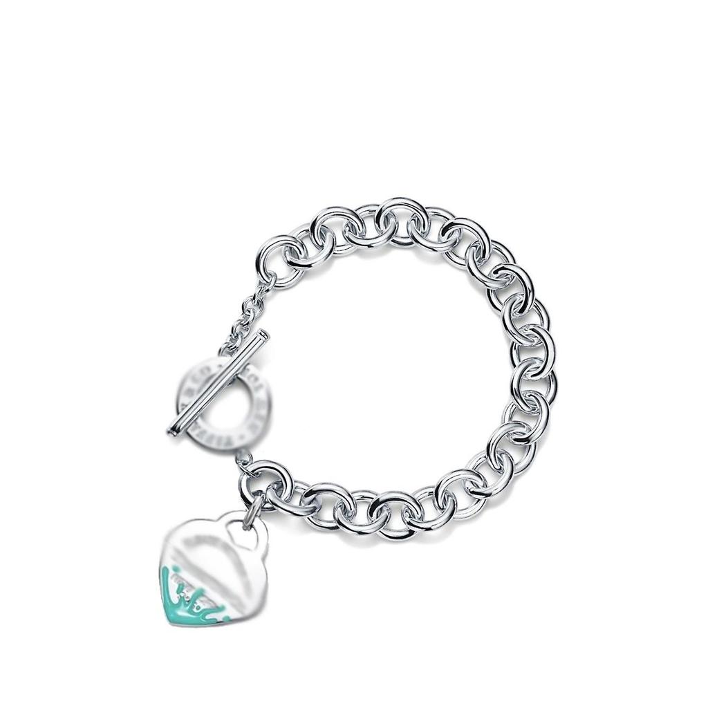 Classic Enamel Heart Bracelet for Women with Clasp Heart Pendant