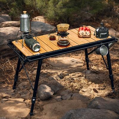 Height Adjustable IGT Aluminum Camping Table Roll Up Design Portable Folding Table for Picnic BBQ Outdoor Dining Tactical Gear
