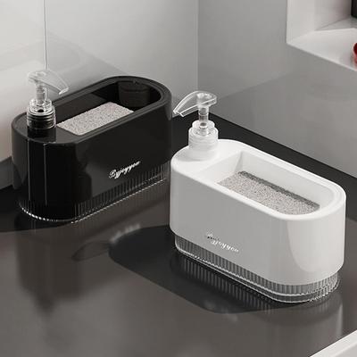 Set Dispenser Săpun de Mâini și Vase Dispenser Detergent Suport Burete Dispenser Pompă Săpun 2-în-1 pentru Blat Chiuvetă Bucătărie