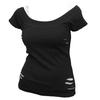 SPIRAL DIRECT Camiseta Lisa para Mujer 2 en 1 Rasgada/Gótica/Ropa Oscura/Rock/Metal/Top/Camiseta Camiseta Unisex