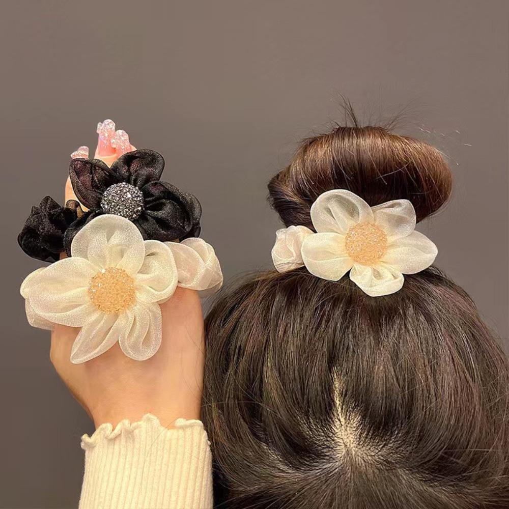 

Fold Daisy Hair Rope Tulle Hair Accessories Portable Flower Hair Rope шампанского