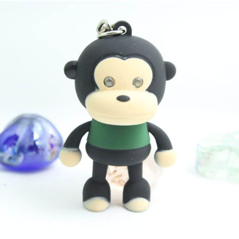 Kawaii Children Car Cute Cartoon Gift Bags Accessories Toy Keychain Keyring Monkey with LED Light