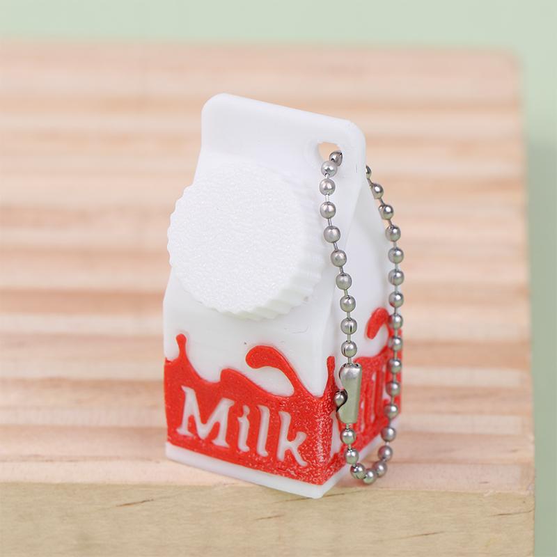 Lactose And Tolerant Pill Holder Mini Milk Carton Keychain Portable Storage Box Backpack Purse Handbag Keychain Pill Container