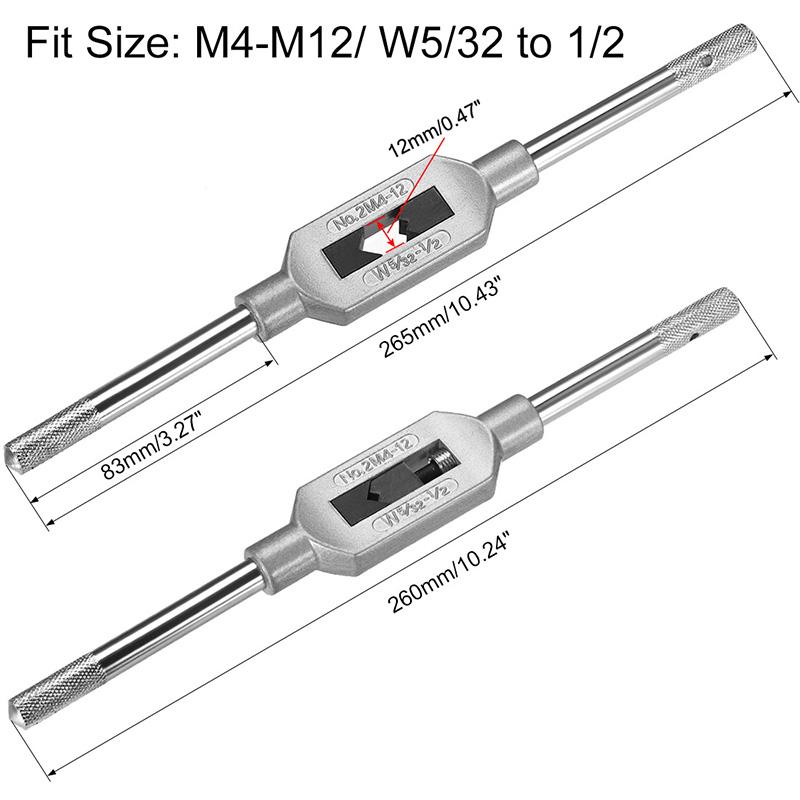 Adjustable Hand Tap Wrench Holder M1-M12 Thread Handle Tapping Reamer Tool for Taps and Die Set Straight Wrench Tapping Tools