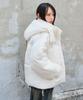 WEGO Hooded Puffer Winter Korean Size 2-Way Jacket, Outerwear, Jacket, Padded, Style, Fall/Winter, Gift, Women's, S, White/Ivory