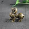 Vintage Brass Lion Miniatures Figurines Ornament Antique Pure Copper Animal Tea Pets Table Desktop Decorations Crafts Accessory