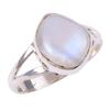 Natural Rainbow Moon Stone Gemstone Handmade 925 Sterling Silver Ring S.6 E1H01