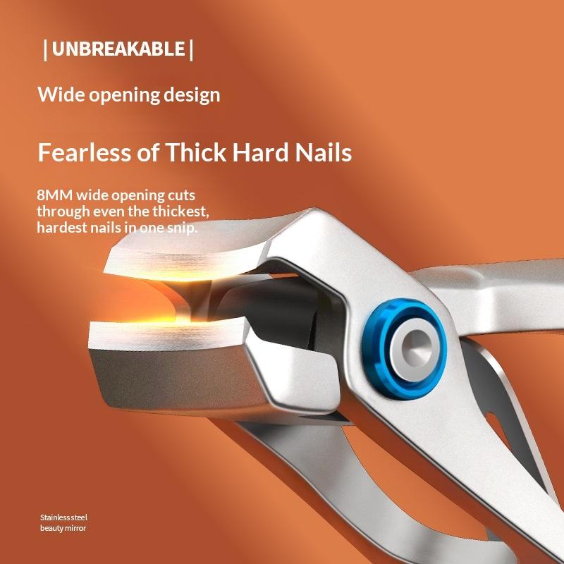 Präzisions-Edelstahl-Nagelknipser, Spritzschutz, Große Öffnung, Nagelschneider, Spezielle Nagelschere für Ältere mit Dickem Nagel