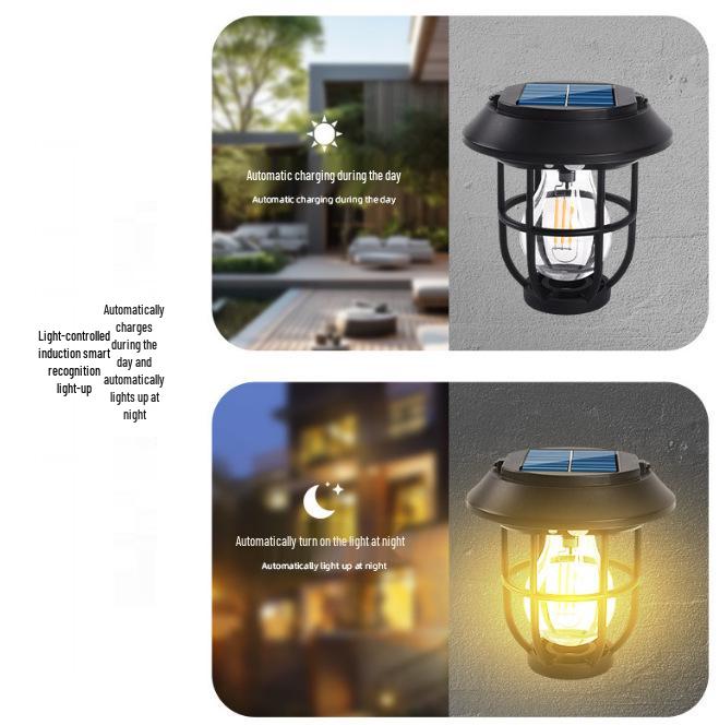 Waterproof Solar Wall Lamp: Outdoor Courtyard Light with Automatic Induction and Decorative Night Illumination.