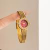 Light Luxury Retro Women's Watch,Diamond Inlaid Small Gold Watch,Elegant Diamond Inlaid Bracelet Watch,Quartz Women's Watches