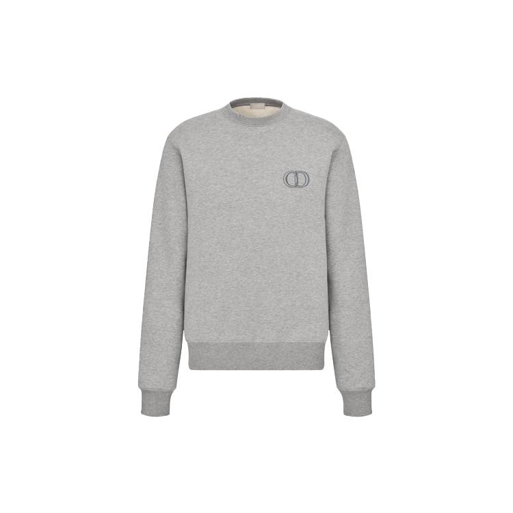 DIOR Sweatshirts Men's Gray Crew Neck Moderate Regular 113J699A0531-C888