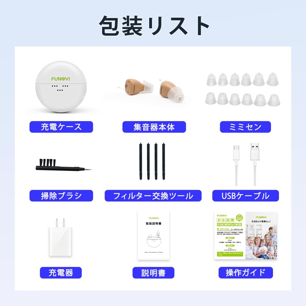 Shuonki Mini Hearing Comfortable and Sound Noise Lightweight for Seniors and Instruction Manual in Binaural In-Ear Amplifier, Rechargeable, Digital,