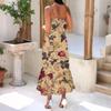 Women's Long Beach Casual Elegant Spaghetti Strap Maxi Dress Stitching Low-key Flowing Bohemian Dress