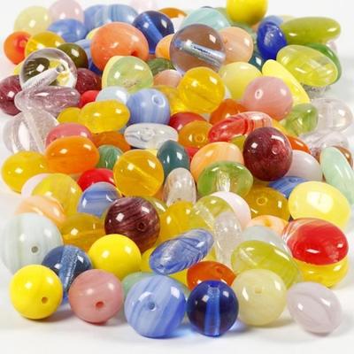 Assortment of Glass Beads - Multicolored - 350 G