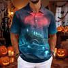 Men's Short Sleeve Loose Fit Casual Top for Halloween Party Versatile Daily Wear