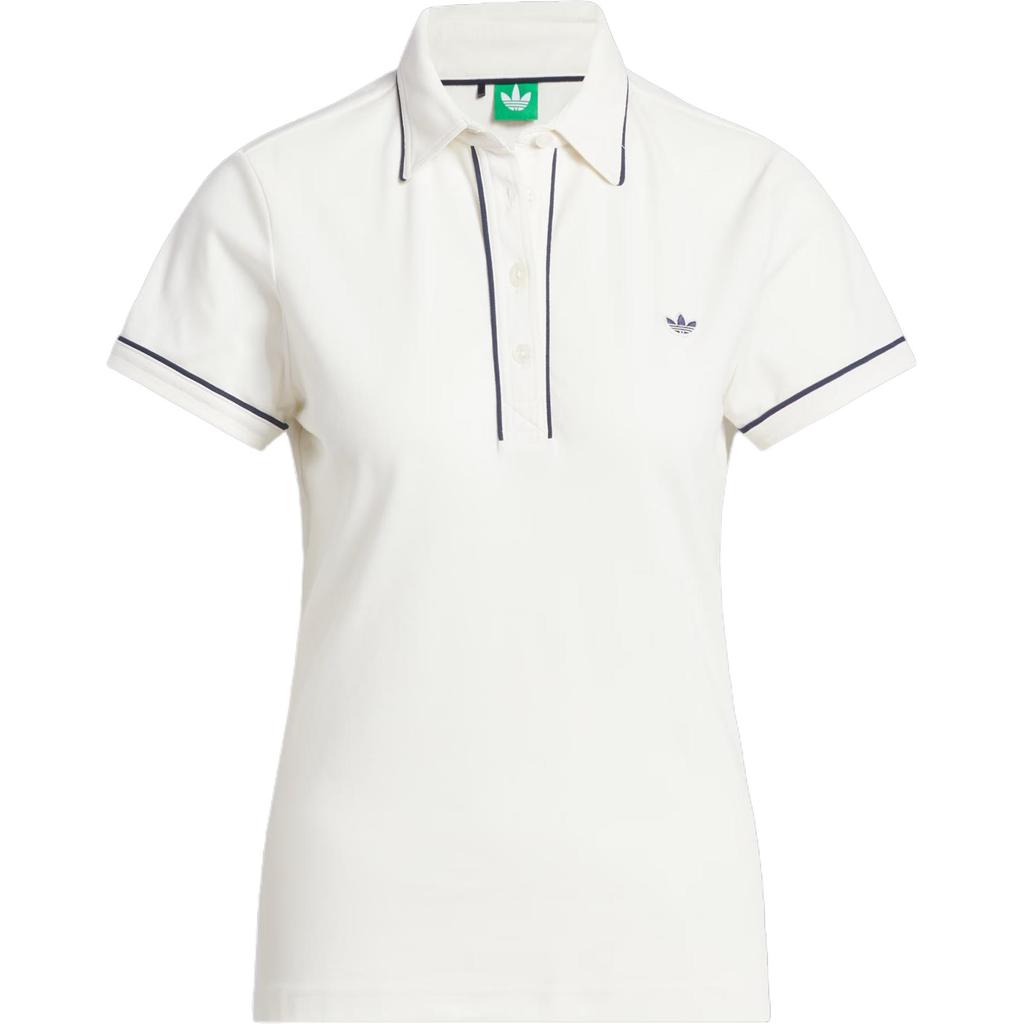 Adidas Originals Twistknit Fashion Soft Comfortable Versatile Short Sleeve Polo Shirt Women Polo Shirts Chalk-White JF4998