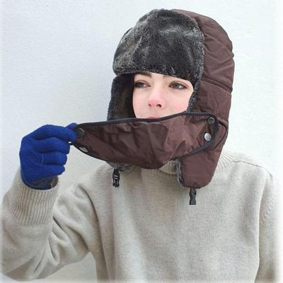 Winter Eskimo Padded Hat with Earflaps and Mask