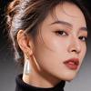 2026 French Vintage Oversized Teardrop Pearl Earrings - Elegant Champagne Pearl Drop Jewelry for Women Socialite Style