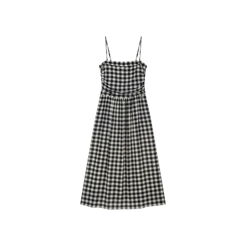 Teenie Weenie Women's 2026 Summer Plaid A-Line Long Dress