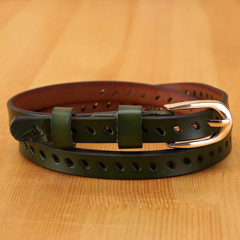 Trendy Cowhide Genuine Leather Waist Belt Women Alloy Clasp Multiple Colors