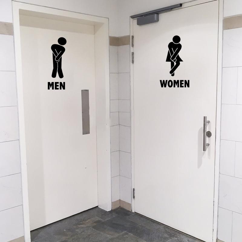Lukang Waterproof Cartoon Restroom Door Sticker for Kindergarten Toilets