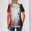 Women's Casual Short Sleeve V Neck T Shirt with Decorative Buttons Halloween Print Relaxed Fit Top for Everyday Wear