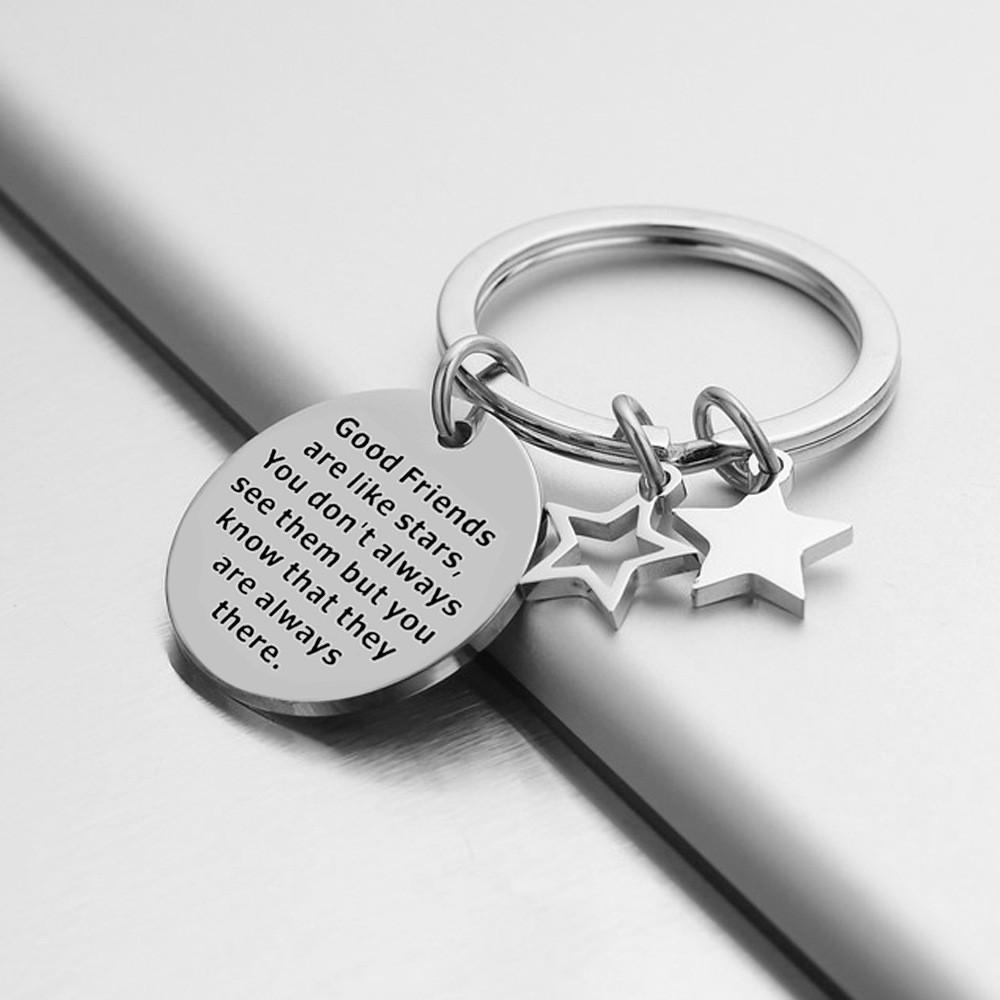 Edelstahl Schlüsselanhänger Regenbogen Anhänger Freundschaftsgeschenk für Geburtstage Reisen und Abschlüsse