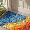 Colorful Mosaic Pattern Welcome Doormat, Non Slip Floor Mat for Kitchen Corridor and Bedroom, Washable High Traffic Home Decor