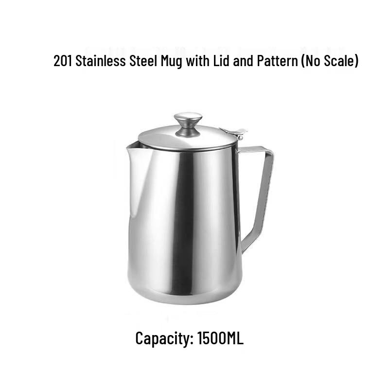 Mingjiang Chubang Thickened Stainless Steel Latte Art Pitcher 1500 мл/с цветной крышкой