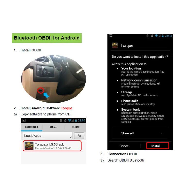 ELM327 Diagnostikadapter Super Mini ELM 327 BT För Android Torque OBDII Kodläsare OBD2 Bilskanner för Android/PC