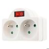 16A Biplite Power Strip + Front Switch - White - Zenitech