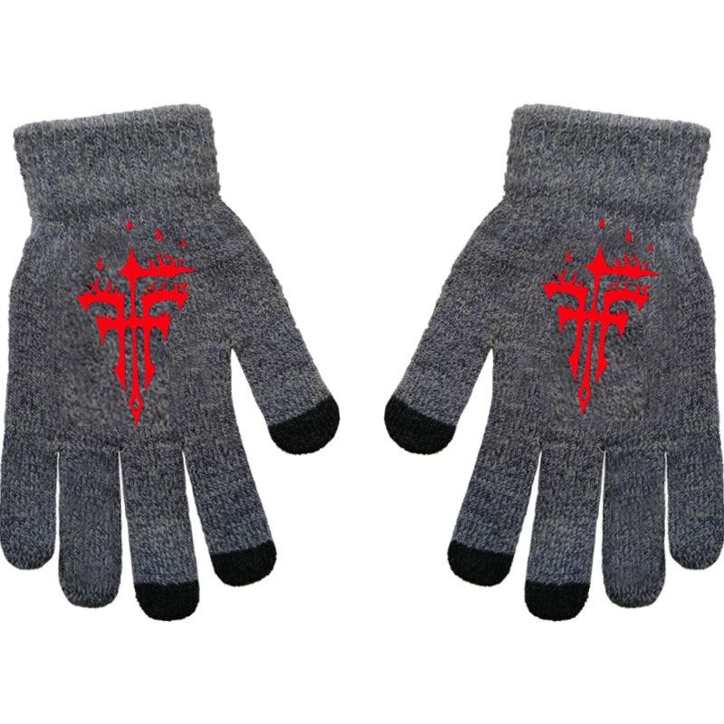 Black Butler Charles Sebastian Anime Online Game Peripheral Gloves Gray Full-finger Autumn and Winter Warm and Cold Protection