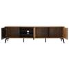 TV Cabinet for TVs Up To 80 Inches, Modern TV Lowboard with 3 Open Compartments, TV Chest of Drawers, Living Room Dining Room, Brown & Black, 180x40x50cm