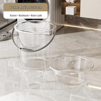 Transparent Plastic Water Bucket with Handle