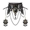 Halloween Jewelry Set for Women Gothic Black Lace Choker Necklace with Earrings
